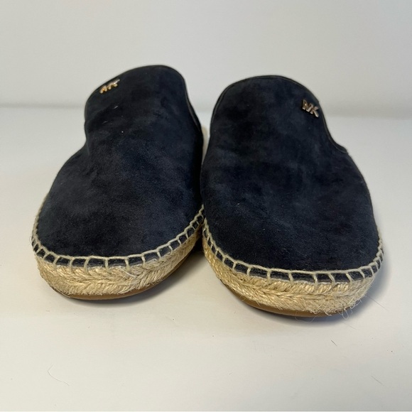Michael Kors Hastings Espadrilles Slides Blue Suede Mules Flats MK Shoes Size 8 - Picture 2 of 9